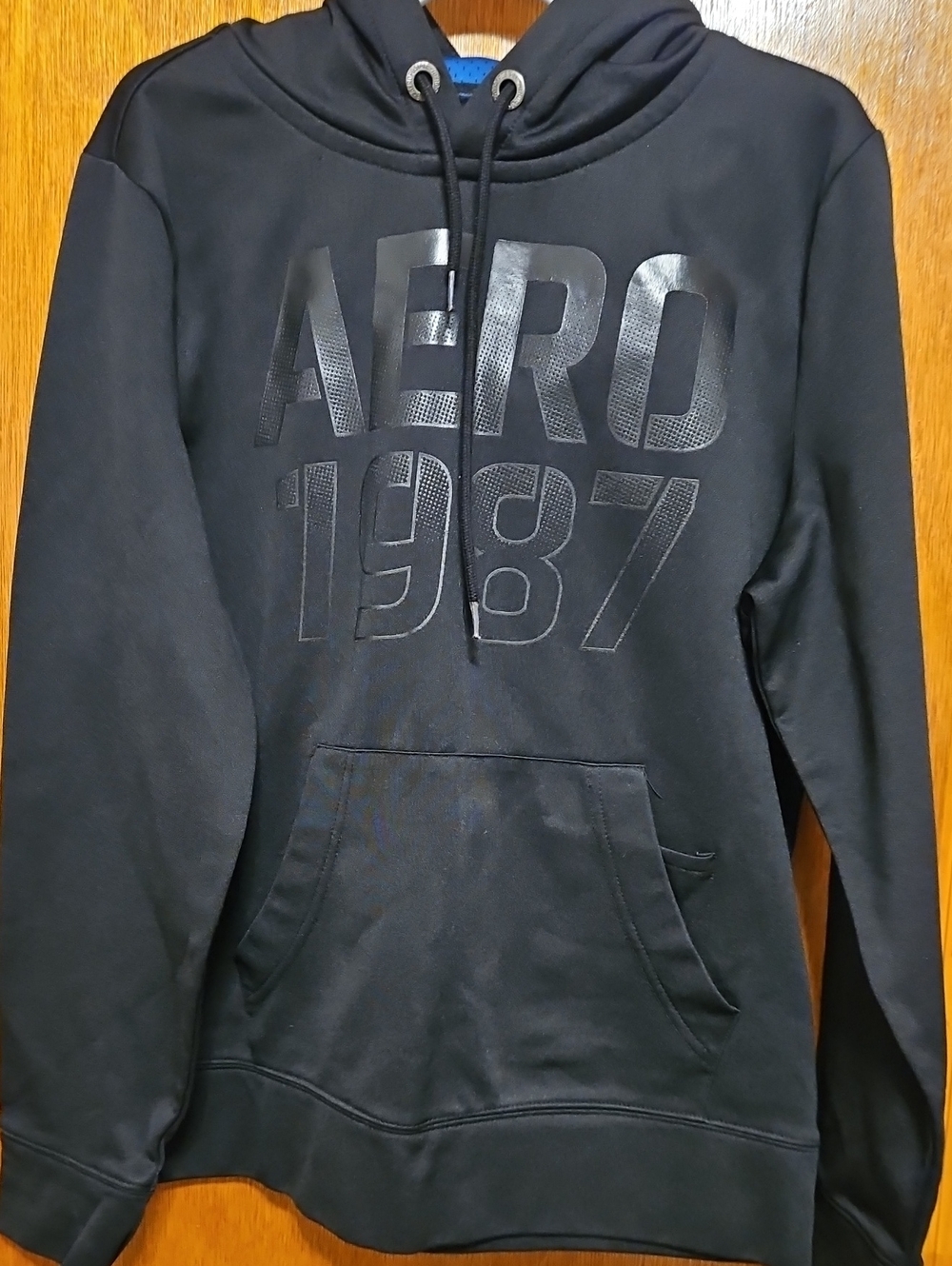 Aeropostale Black 1987 Logo Pullover Hoodie